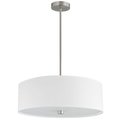 Dainolite 4 Light Incandescent Pendant Satin Chrome With White Shade 571-204P-SC-WH